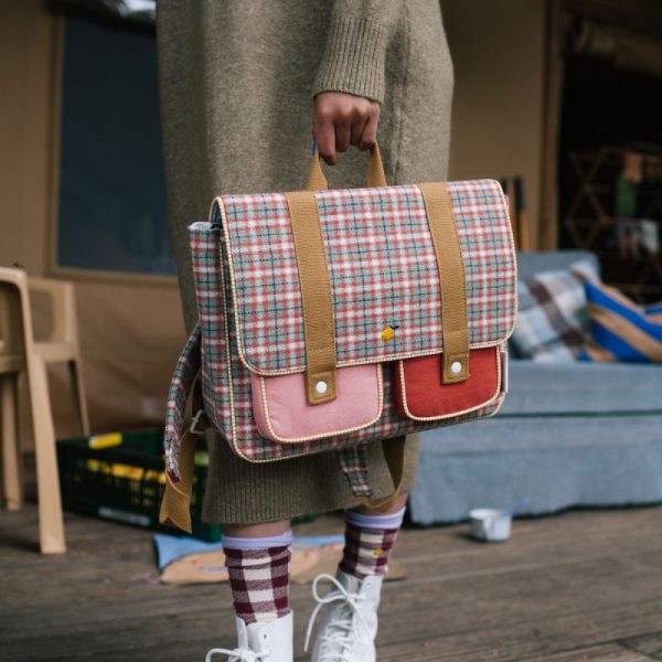 tartan - schooltas -  map green