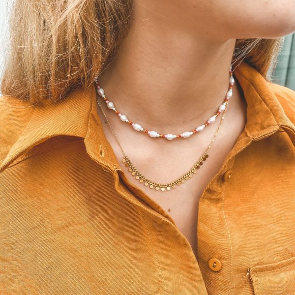 Autumn necklace pearls - ketting