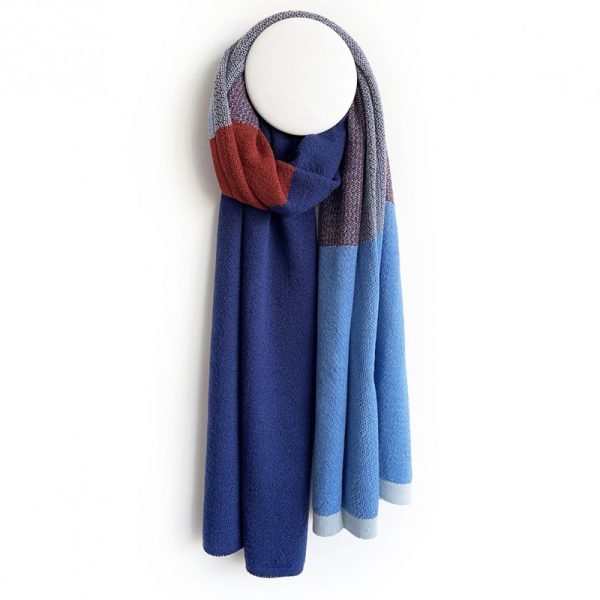 Mira - sjaal - blue/rust