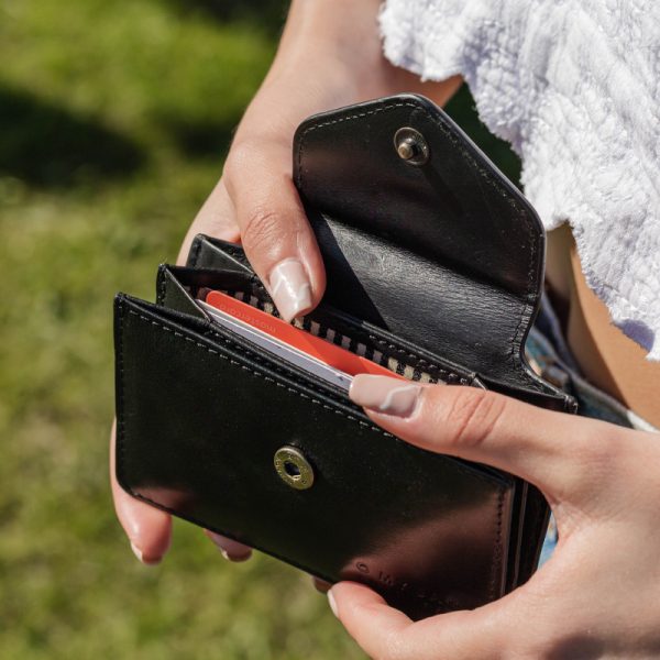 Harmonica wallet – portefeuille – black classic leather - Afbeelding 2