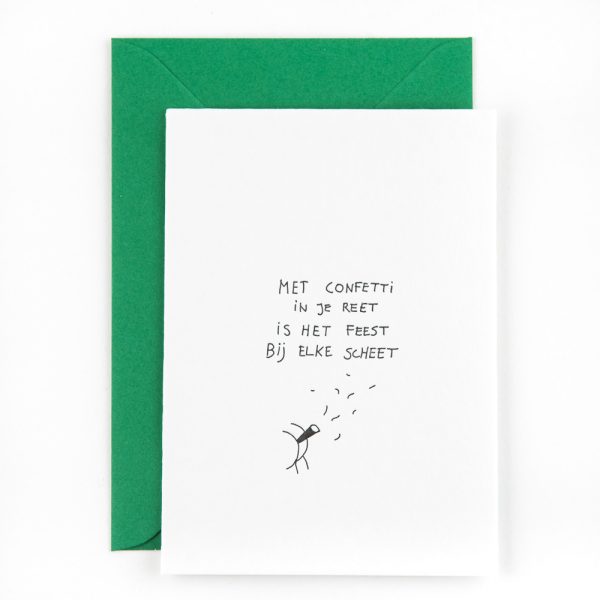 Confetti in je reet - wenskaart