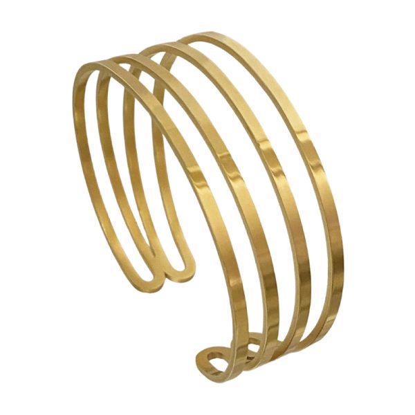 Brede armband met 4 open cirkels - armband - Afbeelding 2