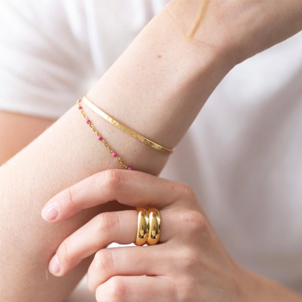 Smalle gehamerde bangle  - armband - Afbeelding 2