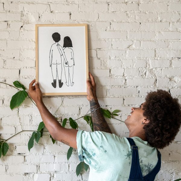 Naked couple back A3 – poster