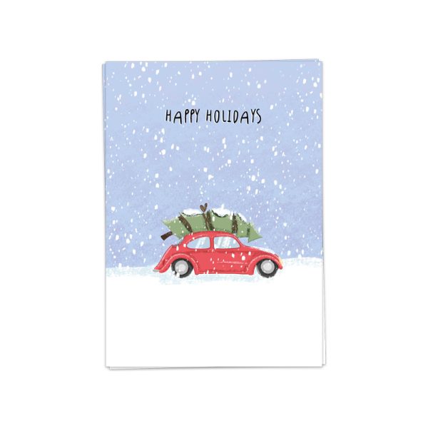 Happy holidays car - wenskaart