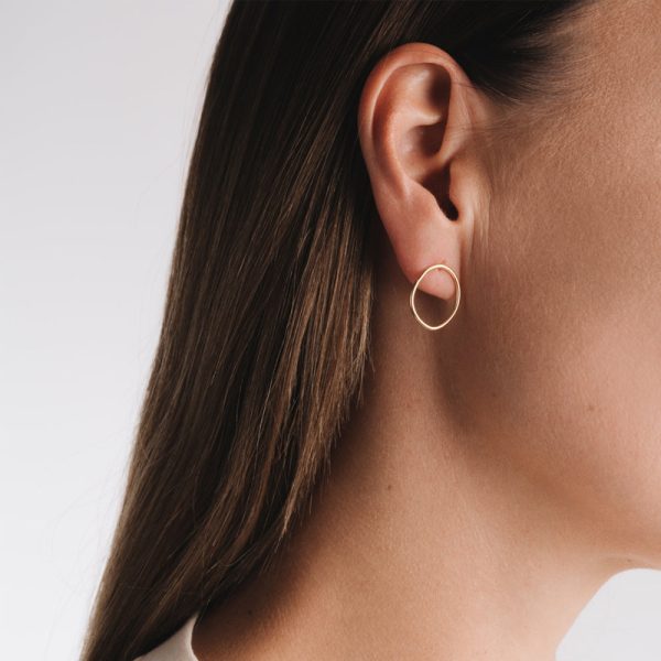 Wire round - oorbellen - gold