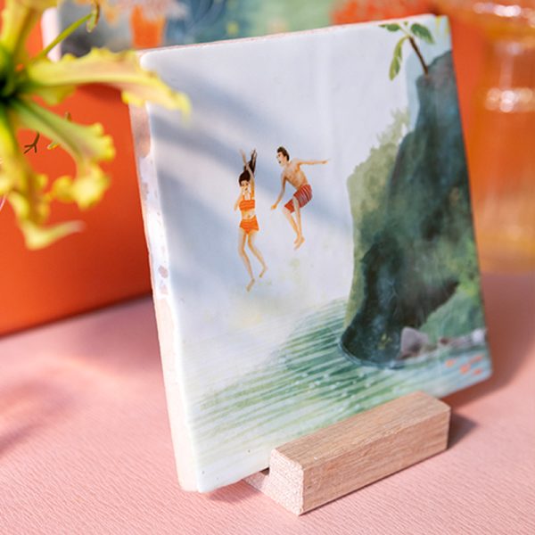 Dare to jump 10x10cm - decoratie - Afbeelding 3