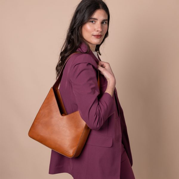 Vicky – handtas – cognac classic leather - Afbeelding 5