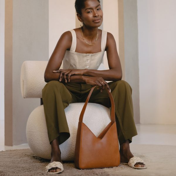 Vicky – handtas – cognac classic leather
