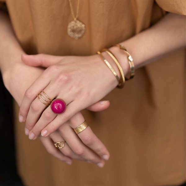 3-delige gehamerde ring - ring - Afbeelding 2