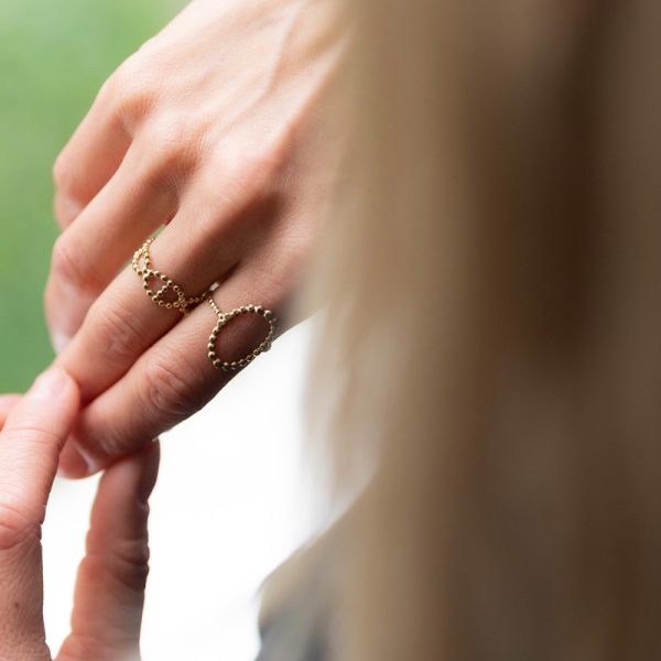 Ring ovaal small balls - ring