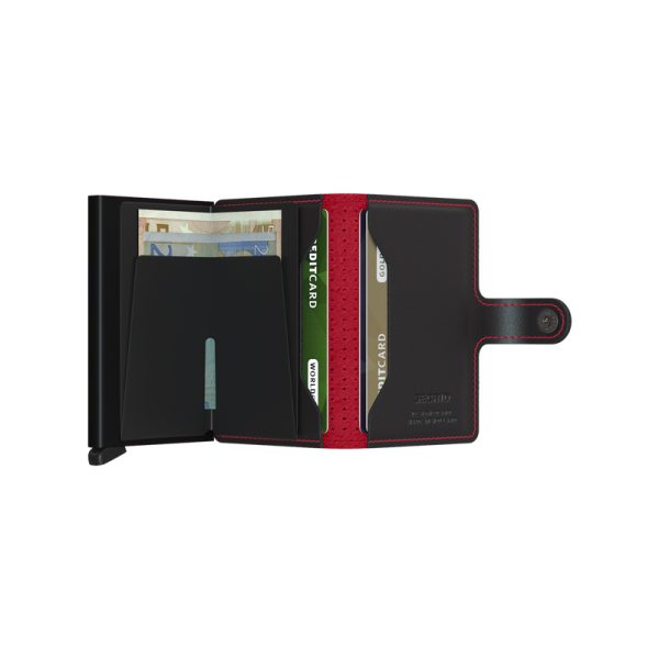 Miniwallet - portefeuille - perforated black/red - Afbeelding 3