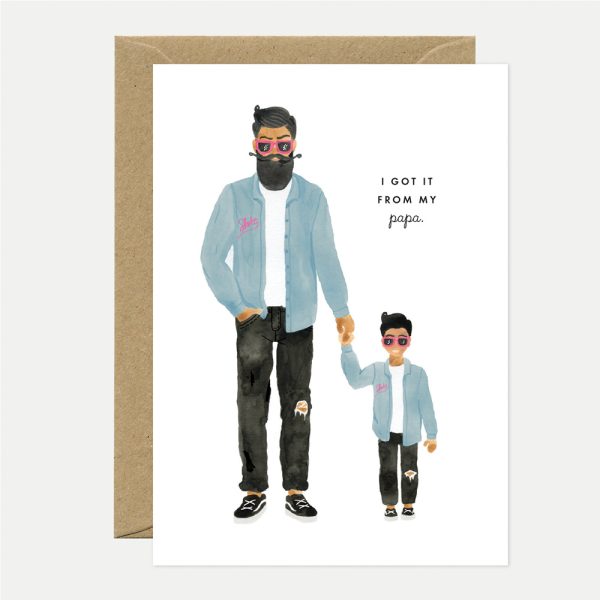 Papa son - wenskaart