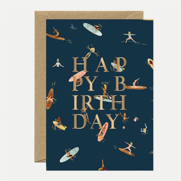 Happy bday paddle - wenskaart