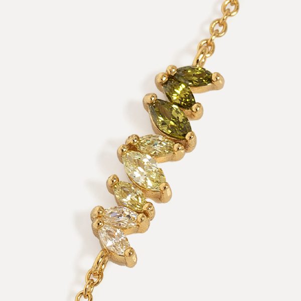 Harry marquise olivine - armband - gold - Afbeelding 3