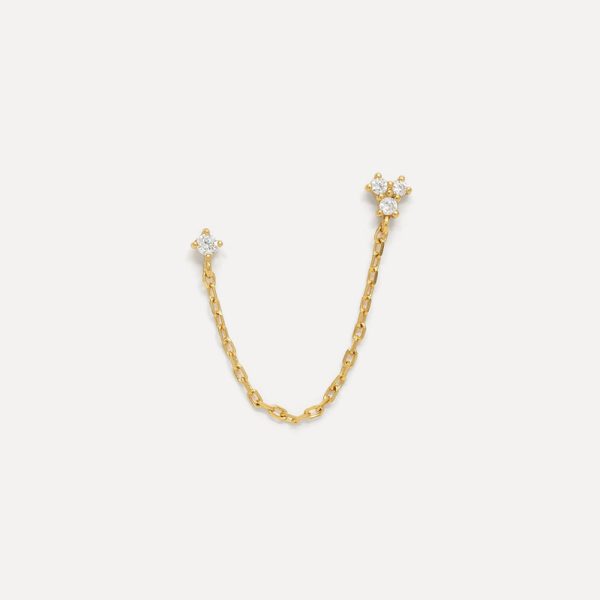 Lira double stud chain - oorbel - gold - Afbeelding 2