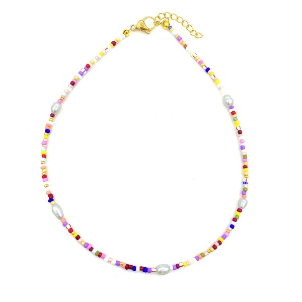 Multicolour pearl necklace - ketting - Afbeelding 2