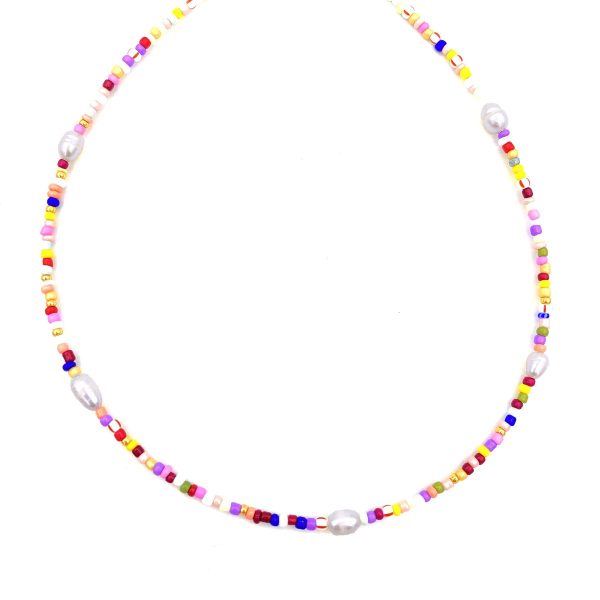Multicolour pearl necklace - ketting