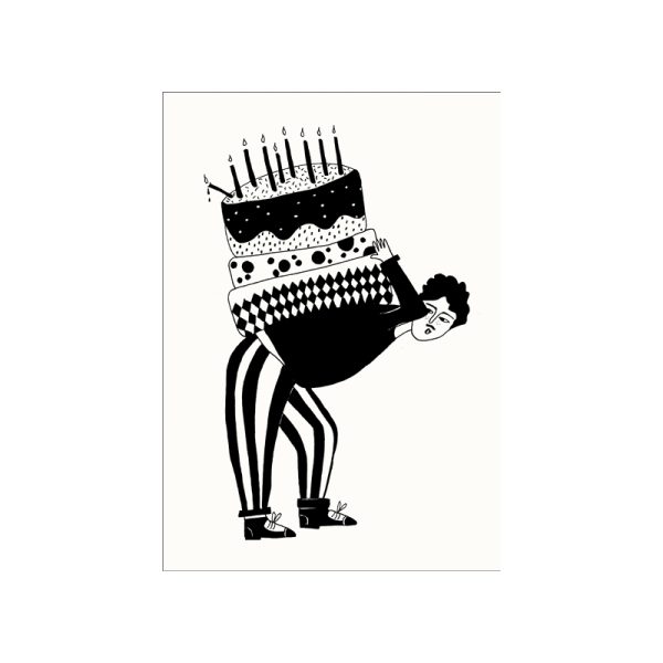 Birthday cake - postkaart