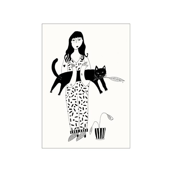 Black cat - postkaart