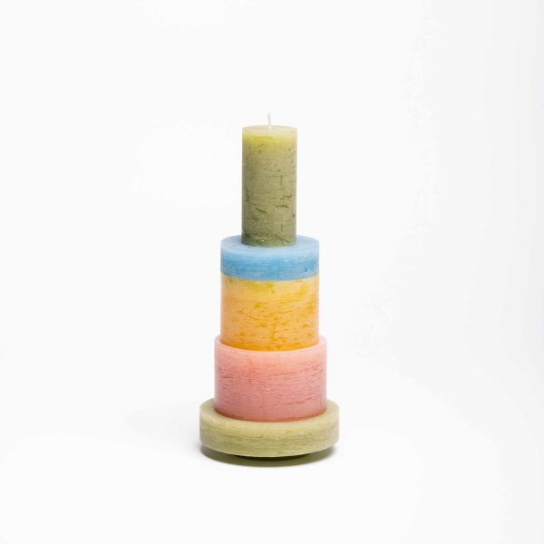 Stack 03 - kaars - pink & yellow - Afbeelding 4