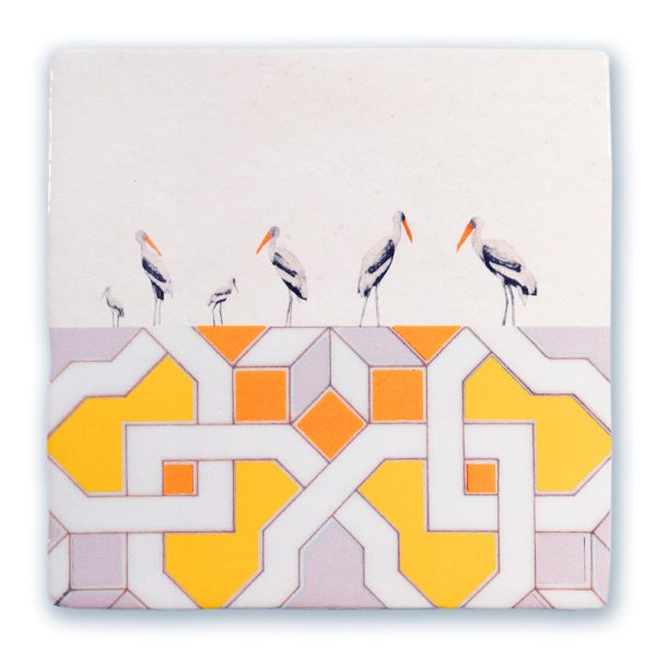 Birds meeting 10x10cm - tegel - Afbeelding 5