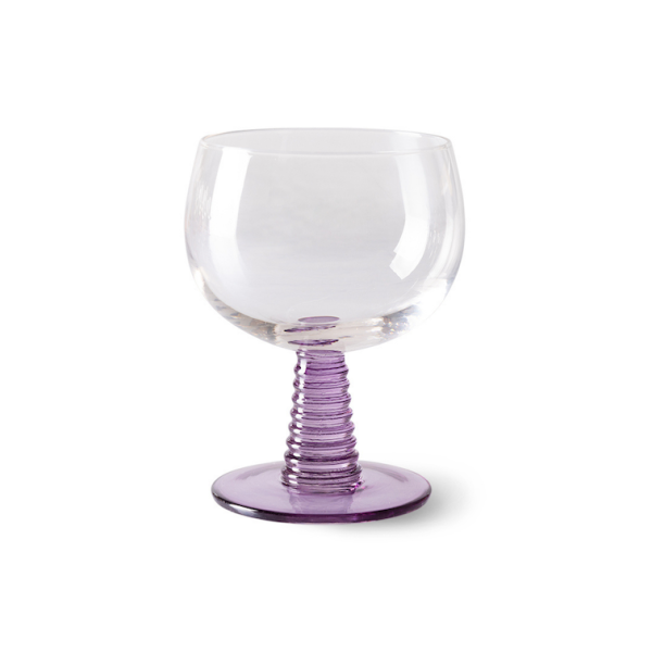 Swirl wine glass low - wijnglas - purple