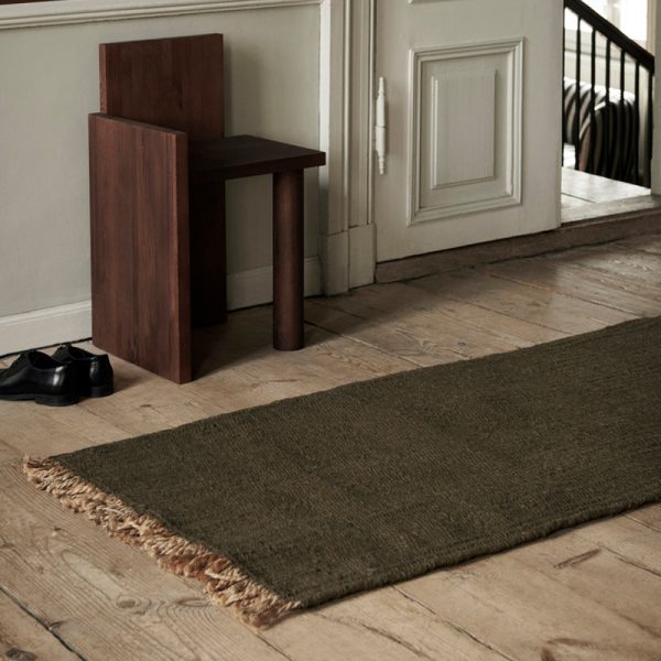 Block runner - vloerkleed - olive/natural