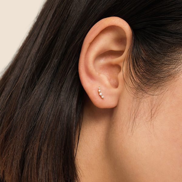 Louise 4 dots strass - oorbel - gold