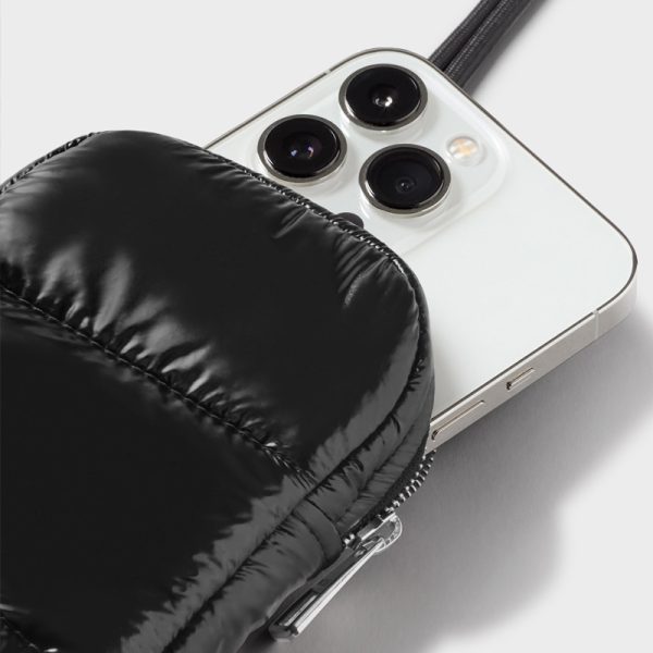 Black glossy phone bag - handtas - Afbeelding 4