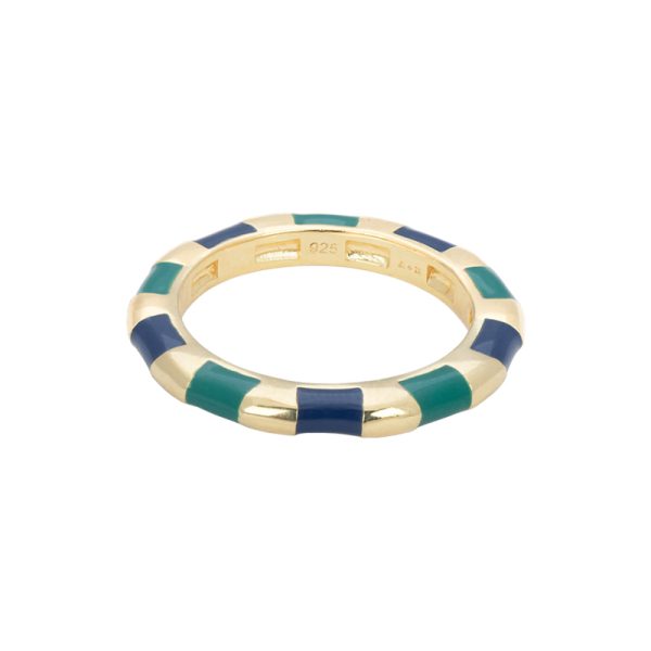 Ancient woodland stripe 17 – ring – gold