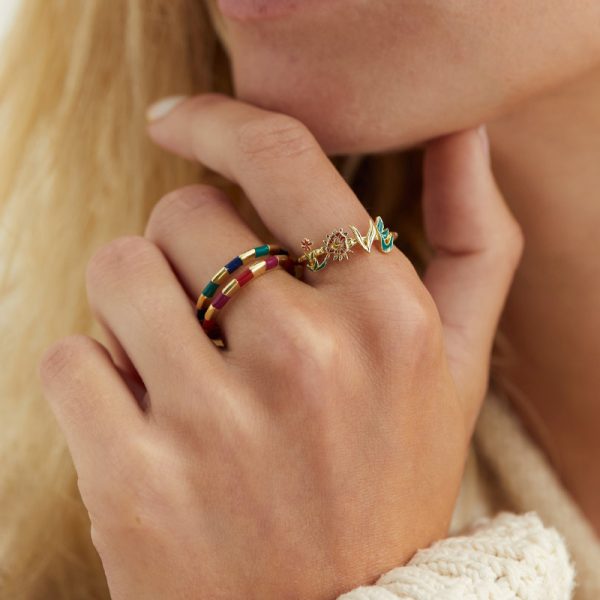 Fantasy stripe ring 18 – ring – goldplated - Afbeelding 2