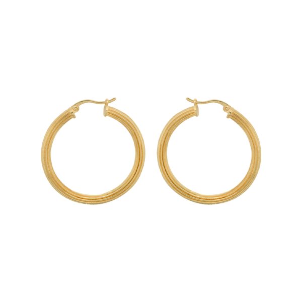 Pyramid hoop earrings - oorbellen - goldplated - Afbeelding 2