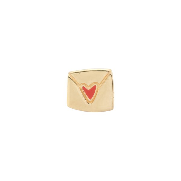 Single love letter stud earring - oorbel - goldplated
