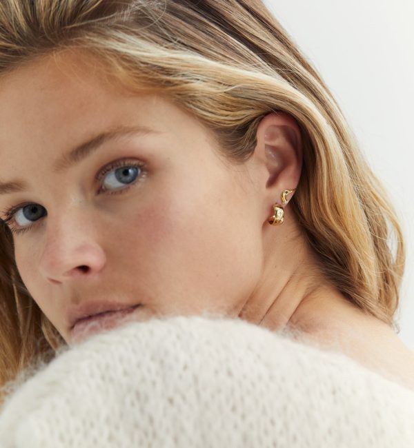 Single posh duck stud earring - oorbel - goldplated - Afbeelding 2