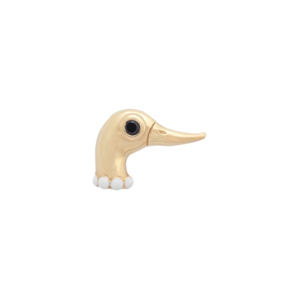 Single posh duck stud earring - oorbel - goldplated