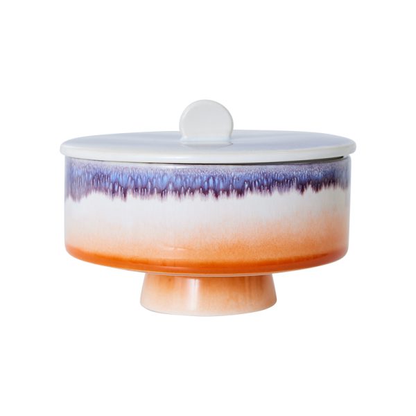 70s ceramics bonbon bowl - voorraadpot - mauve - Afbeelding 2
