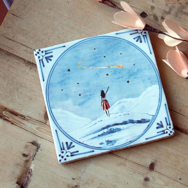 May wishes come true gold 10x10cm - tegel - Afbeelding 2
