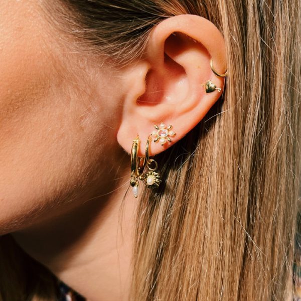 Single antique soul stud earring - oorbel - goldplated - Afbeelding 2