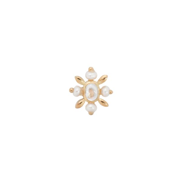 Single antique soul stud earring - oorbel - goldplated