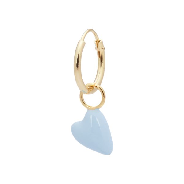 Single frozen heart ring earring - oorbel - goldplated - Afbeelding 2