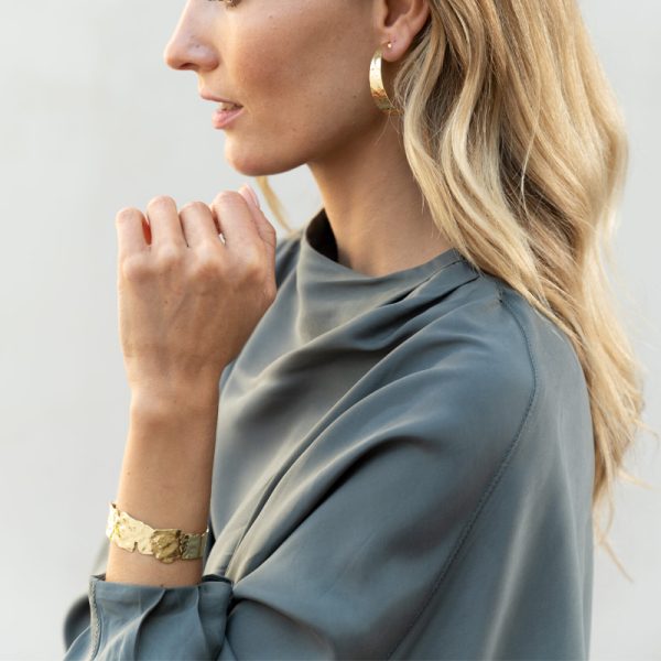 Gehamerde organische bangle - armband