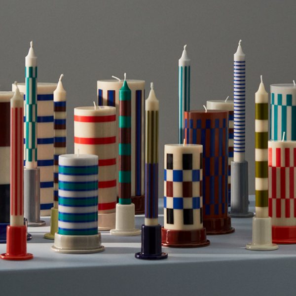 Column candleholder large - kaarsenhouder - blue - Afbeelding 2