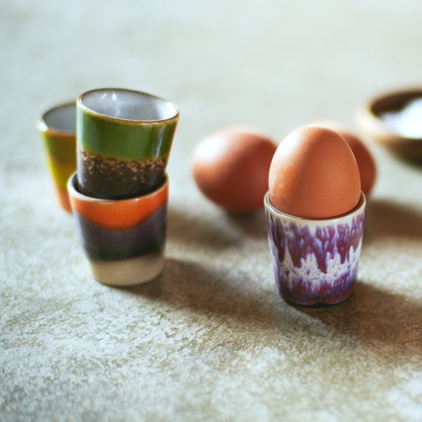 70s ceramics egg cups - eierdopjes - island