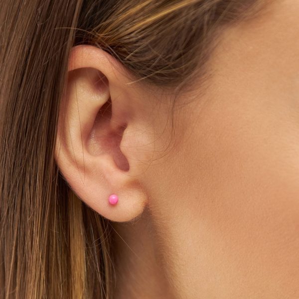 Color ball - oorbel - pink