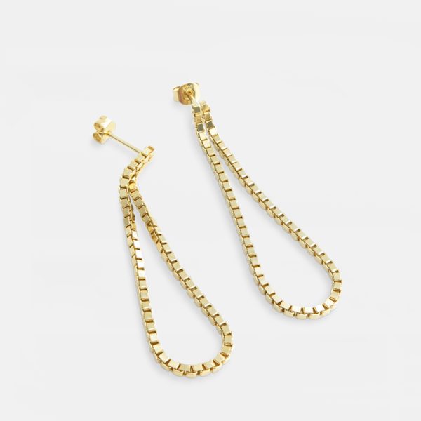 Earrings large loop glare – oorbellen – gold - Afbeelding 2