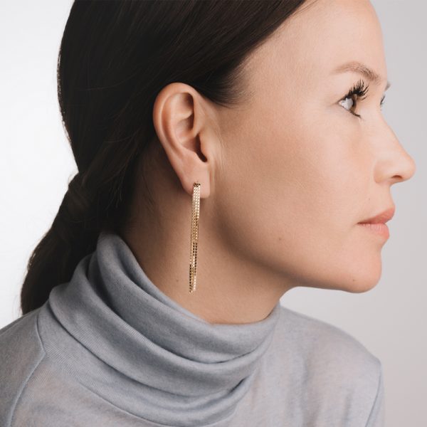 Earrings three fringes - oorbellen - gold
