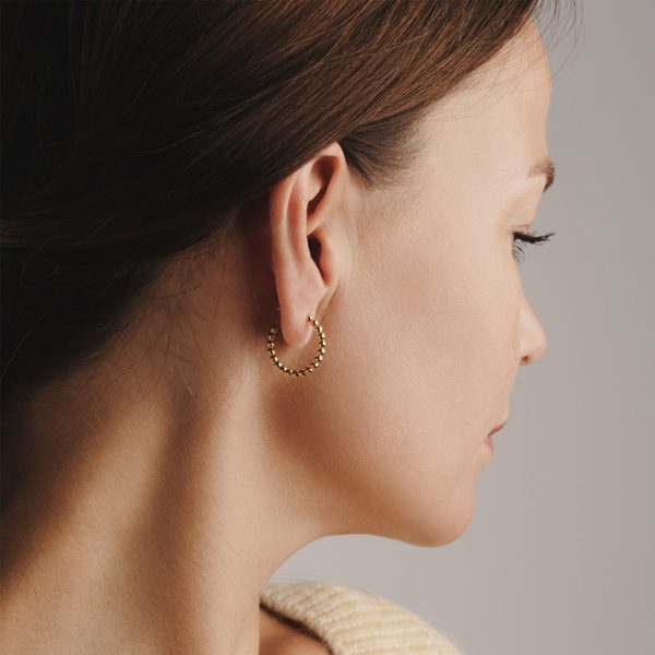 Round hoop bubbles - oorbellen - gold