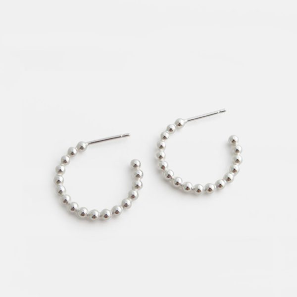 Round hoop bubbles – oorbellen – silver