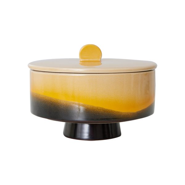 70s ceramics bonbon bowl - voorraadpot - sunshine - Afbeelding 2